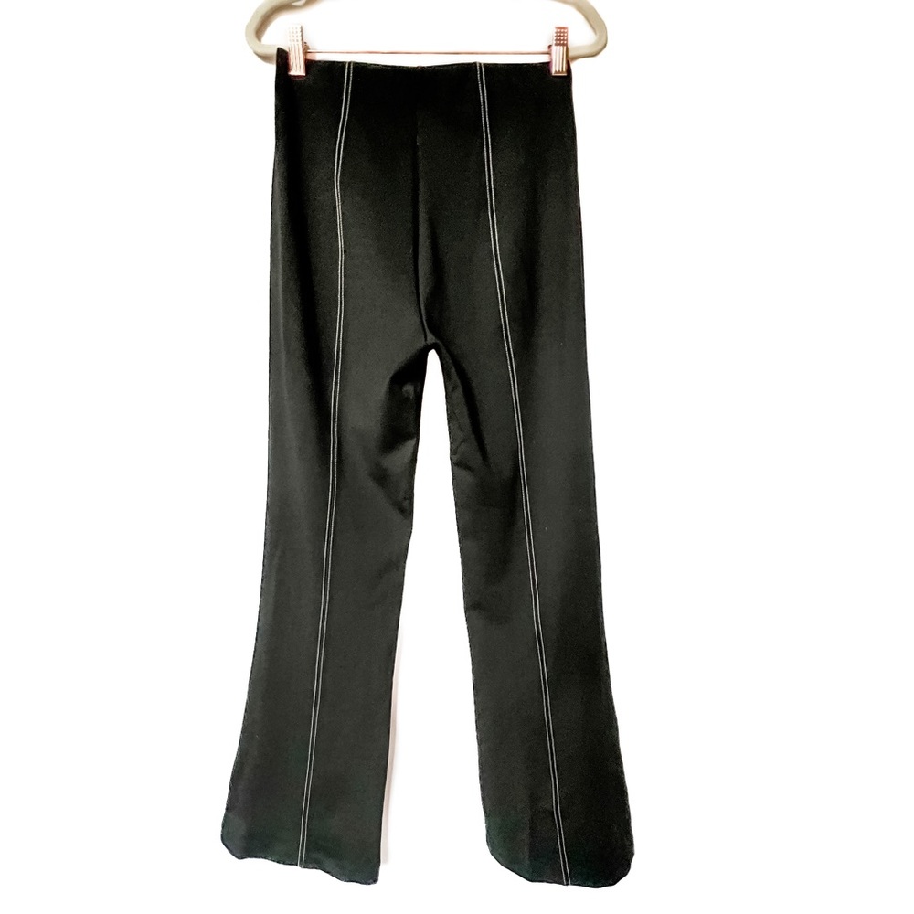 Black Dress Boot-cut Flares with Contrast Stitching by Lush